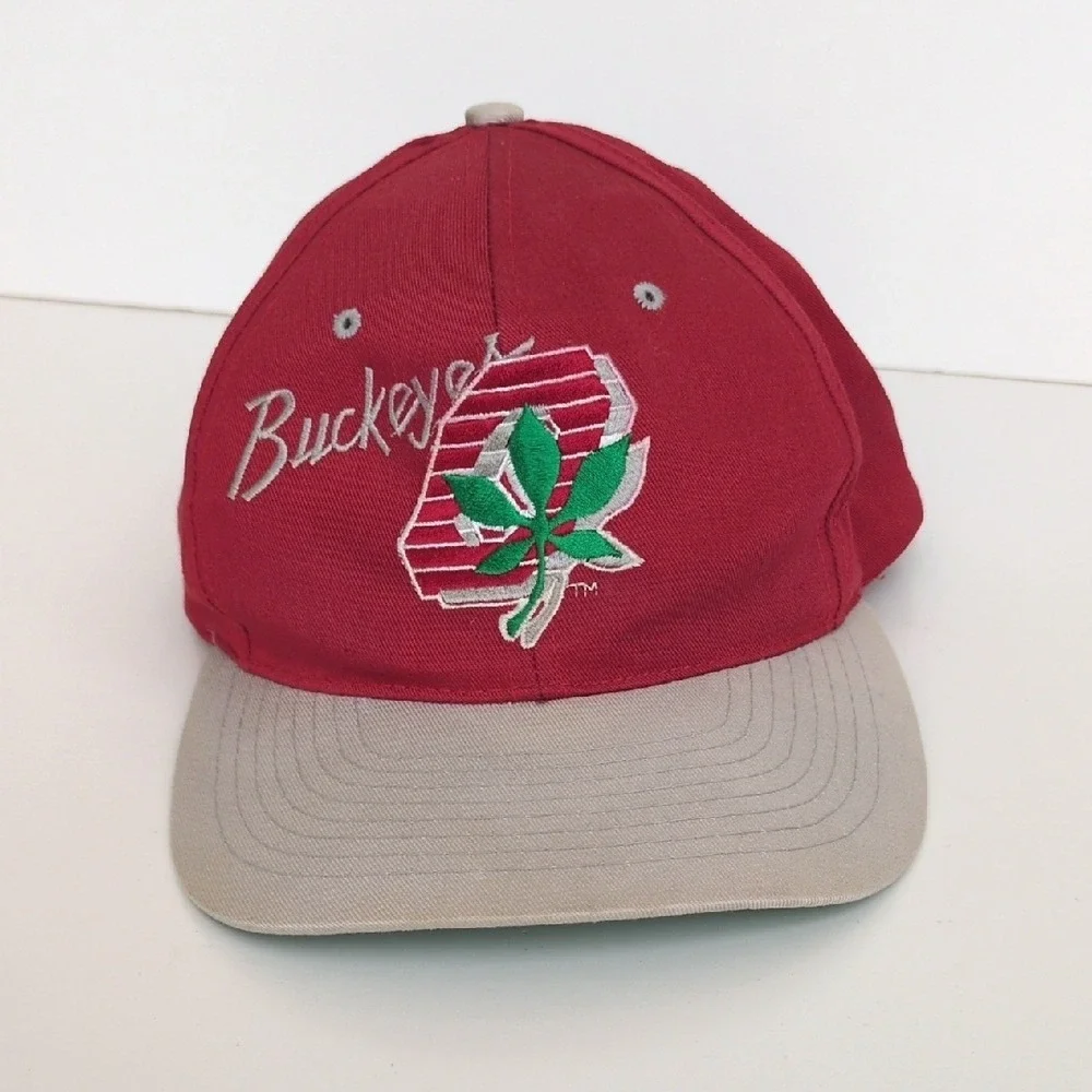 Ohio State Buckeyes Nutmeg Logo Hat - Red & Gray Strapback‎ Cap